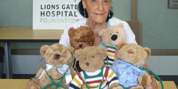 Long-time Lions Gate Hospital Foundation supporter Rosemarie Block went out of her way to buy and donate teddy bears to LGH Emergency for kids in distress.