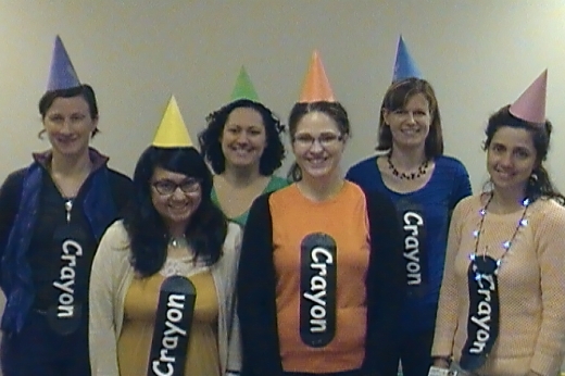 Another team costume - the Speech Language Pathologists dressed as a pack of crayons. How colourful!