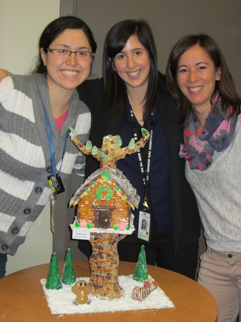 The dietitians who created the terrific treehouse are (from left): Charissa Anderson, Lisa Halliwell and Jessica Begg.  Missing is Karen Tyldesley also helped with the house.