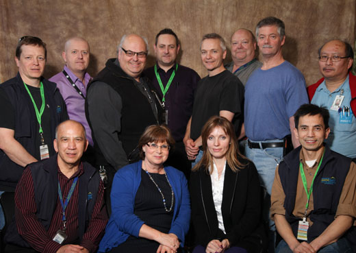 Facilities, Maintenance & Operations - Back row (l to r): Matt Johnson (recipient); John May (recipient); Barry Collins (recipient), Rian Dodds, senior manager (acting), VGH; Ernie Mix (recipient);Terry Murray (recipient); Tom Mellor (recipient) and Victor Chan (recipient). Front row (l to r): Ed Florencio, chief engineer and manager, Energy Centre; Wendy Ulriksen (recipient); Beth Dennis (recipient) and Peter Yan (recipient).