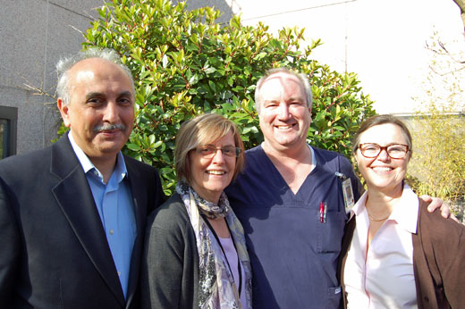 Barbara’s palliative care team (l to r): Afzal Mangalji, social worker; Dr. Wendy Yeomans, medical director, palliative care; Ken May, LPN and Elizabeth Beddard-Huber, clinical nurse specialist.