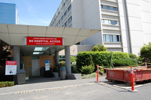 The front entrance to Richmond Hospital has been relocated during the renos