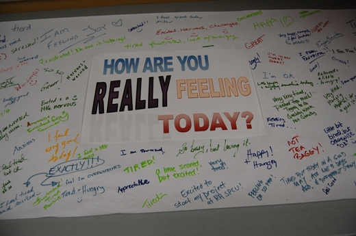 Visitors and staff at City Hall, the Library and Richmond Hospital recorded their feeling during Mental Health Week.
