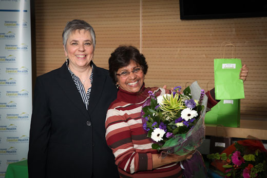 RN Hilda Lobo (right) and Vivian Eliopoulos (left), chief operating officer for Vancouver Acute.