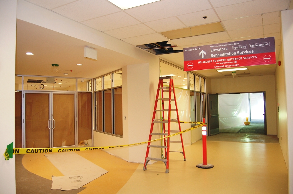 Looking from the Gift Shop to patient and family centre and the new Gift Shop space.