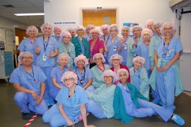 Richmond Hospital's Perioperative Services Team donned pink surgical caps all day. 