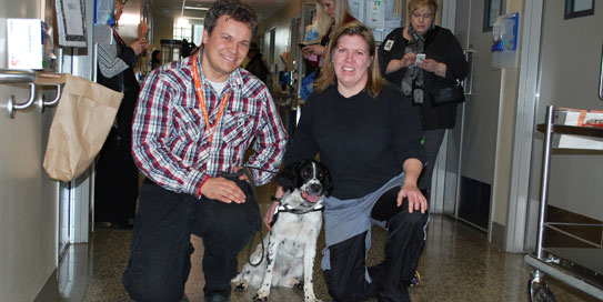 Angus, VGH's Cdiff sniffing dog