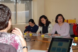 Medical staff from the Nanjing Maternity and Child Health Hospital learn about self-regulation and DIR Therapy Tuesday morning at Richmond Hospital. 