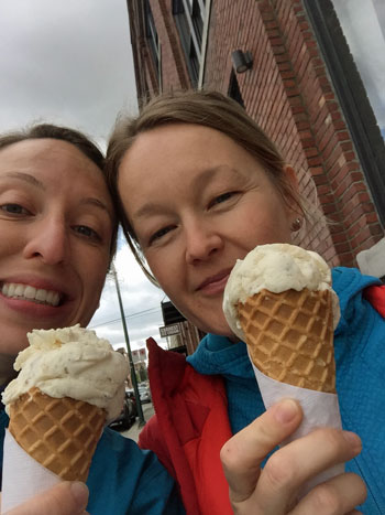 Ana (left) and Eva are both contracts administrators who have a penchant for ice cream and baked goods.