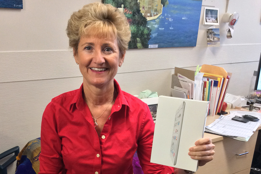 Rosemary Hill, Wound Ostomy Nurse at Lions Gate Hospital with her new iPad mini!