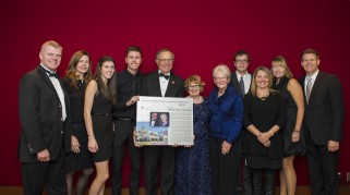 Longtime Richmond residents, Dr. Tony and Mrs. Nancy Yurkovich,  (pictured with their family and Foundation president & CEO Natalie Meixner) received Richmond Hospital Foundation’s Leadership Award for their philanthropic leadership for being life-long champions of care and compassion for others.