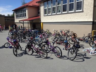 More than 150 kids cycled to  James Thomson Elementary in Powell River during Bike to Work week earlier this year.