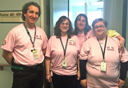 Powell River Hospital staff celebrate Pink Shirt Day.