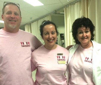 Powell River Hospital staff on Pink Shirt Day.