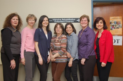 Meet the IROP team: Jennifer Allen (l-r), Susan Bittel, Julia Baylis, Catherine Robinson, Catalina Sanchez, Barb Ferreira ( "Program Manager, Ambulatory Care & Clinical Support/Chemo Clinic" (our manager)), Meran Keshavarzi. (Missing from the photo is Physiotherapist -Sydney Morrison.)