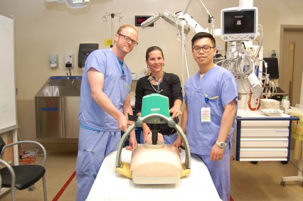 LGH ED staff with the LUCAS: Jeremy Bohlken, Debbie Fink Anthony Tsui