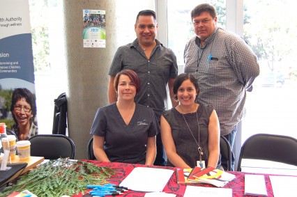 Members of the VCH Aboriginal Health team include: Dion Thevarge, Team Lead of Aboriginal Patient Navigator team, Strategic Lead Aboriginal Health, VCH Top Right - Deni Wallace, Aboriginal Patient Navigator Bottom Right - Laurel Jebamani, Aboriginal Health Lead Bottom Left - Rochelle Johnson, Aboriginal Patient Navigator