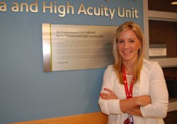 Lara Gurney, critical care coordinator: “Collaboration between CCOT and HAU ensures the best care for patients, and builds confidence among our many new high-acuity nurses.” 