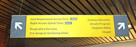 Signage is now up to help guide ambulatory care patients to the correct destination.