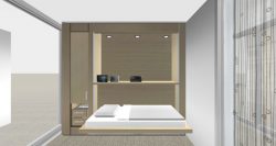 Exam rooms will convert to comfortable sleep rooms using finishes, fabrics and colours designed to create a serene environment. 