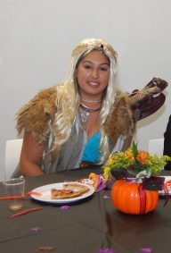 Game of Thrones fan (and admin assistant) Ashley Braich puts on her best Daenerys Targaryen look.