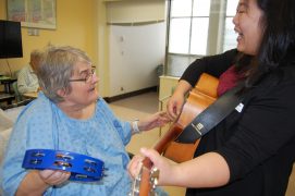 Margaret Mander and Music Therapist Annie Yip connect over the songs that take Mander back to happier times.